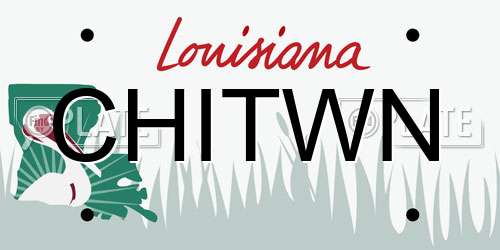 CHITWN Louisiana License Plate