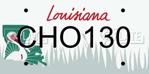 CHO130 Louisiana License Plate