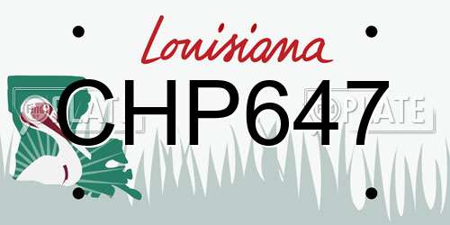 CHP647 Louisiana License Plate