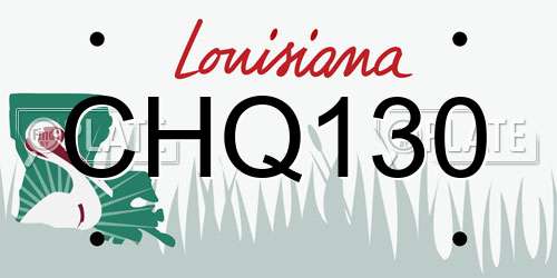 CHQ130 Louisiana License Plate