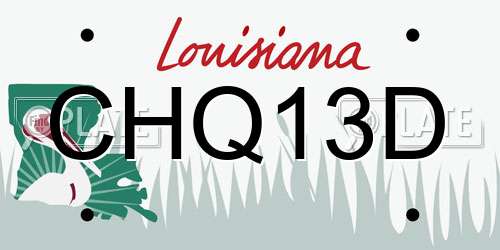 CHQ13D Louisiana License Plate