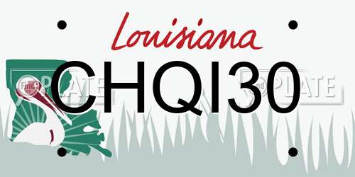 CHQI30 Louisiana License Plate