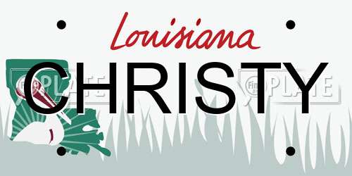 CHRISTY Louisiana License Plate