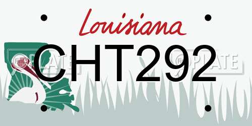CHT292 Louisiana License Plate