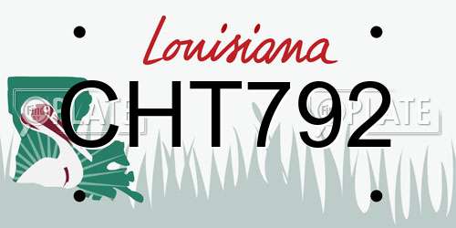 CHT792 Louisiana License Plate