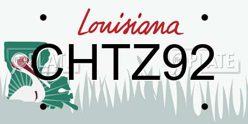 CHTZ92 Louisiana License Plate