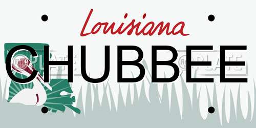 CHUBBEE Louisiana License Plate