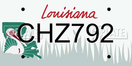 CHZ792 Louisiana License Plate