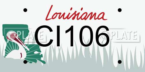 CI106 Louisiana License Plate