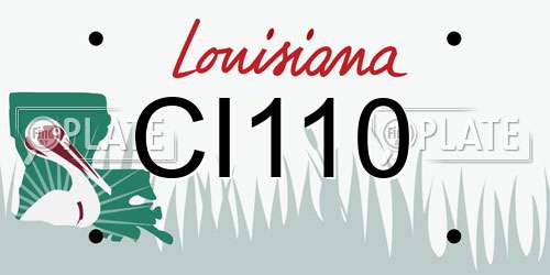 CI110 Louisiana License Plate