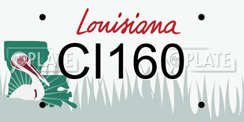 CI160 Louisiana License Plate