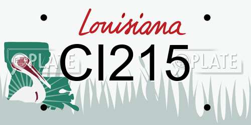 CI215 Louisiana License Plate