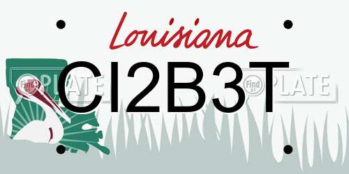 CI2B3T Louisiana License Plate