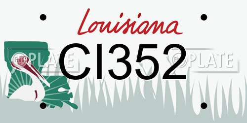 CI352 Louisiana License Plate
