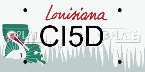 CI5D Louisiana License Plate