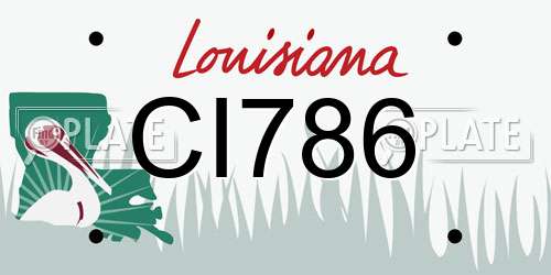 CI786 Louisiana License Plate