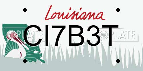 CI7B3T Louisiana License Plate