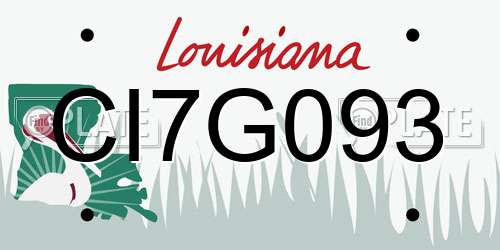 CI7G093 Louisiana License Plate
