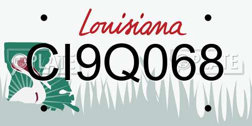 CI9Q068 Louisiana License Plate