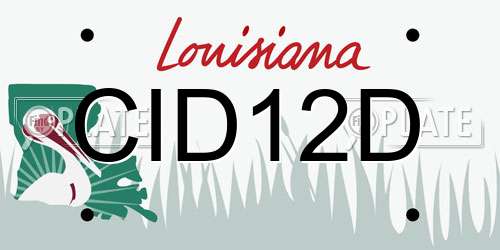 CID12D Louisiana License Plate
