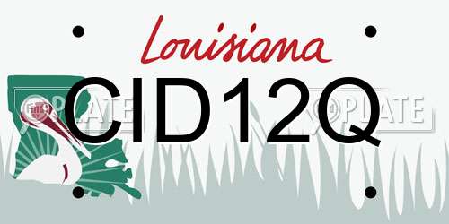 CID12Q Louisiana License Plate
