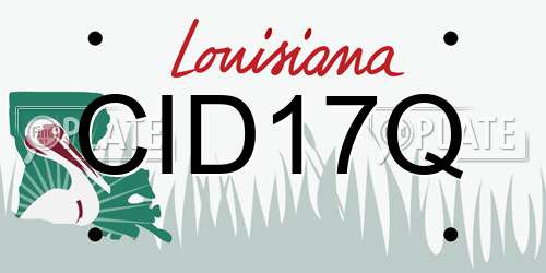 CID17Q Louisiana License Plate