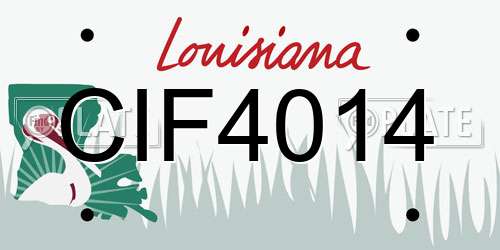 CIF4014 Louisiana License Plate