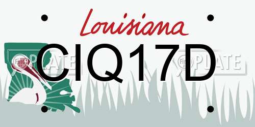 CIQ17D Louisiana License Plate