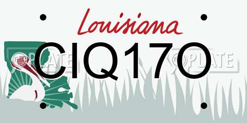 CIQ17O Louisiana License Plate