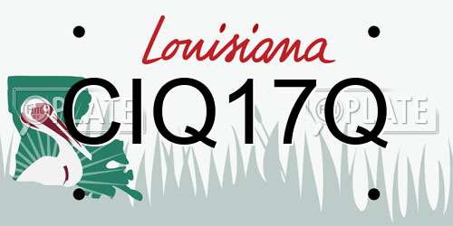 CIQ17Q Louisiana License Plate