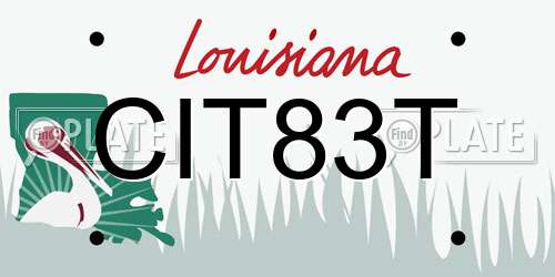 CIT83T Louisiana License Plate