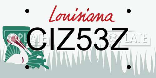 CIZ53Z Louisiana License Plate
