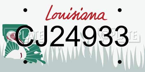 CJ24933 Louisiana License Plate