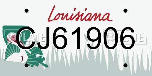 CJ61906 Louisiana License Plate