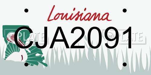 CJA2091 Louisiana License Plate