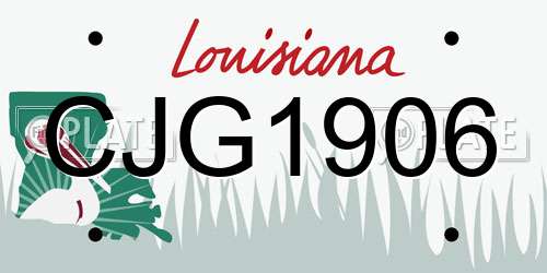 CJG1906 Louisiana License Plate