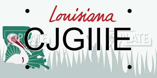 CJGIIIE Louisiana License Plate