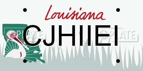 CJHIIEI Louisiana License Plate