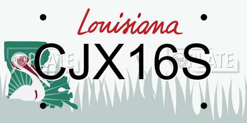 CJX16S Louisiana License Plate