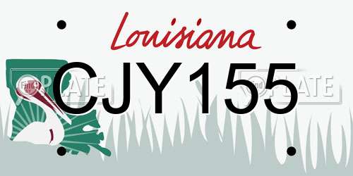 CJY155 Louisiana License Plate