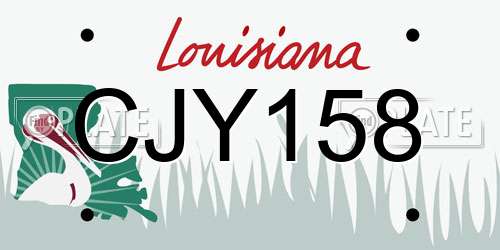 CJY158 Louisiana License Plate