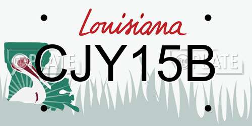 CJY15B Louisiana License Plate