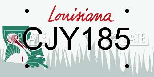 CJY185 Louisiana License Plate