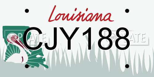 CJY188 Louisiana License Plate