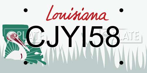 CJYI58 Louisiana License Plate
