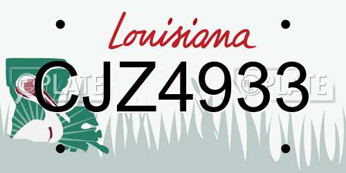 CJZ4933 Louisiana License Plate