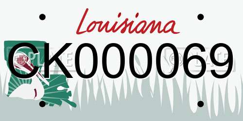 CK000069 Louisiana License Plate
