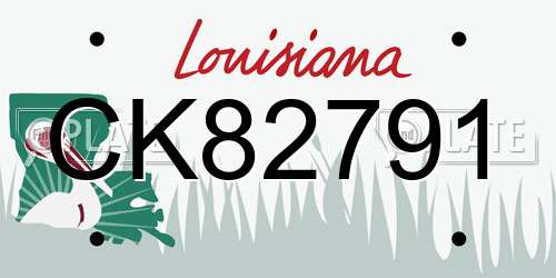 CK82791 Louisiana License Plate