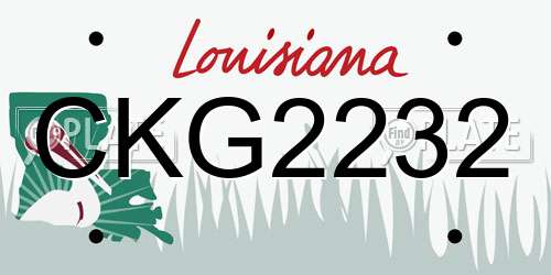 CKG2232 Louisiana License Plate