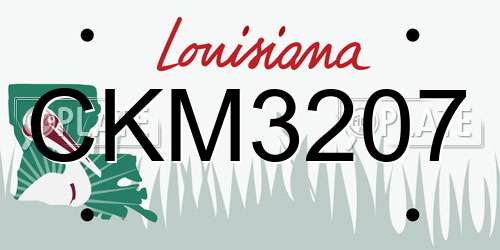 CKM3207 Louisiana License Plate